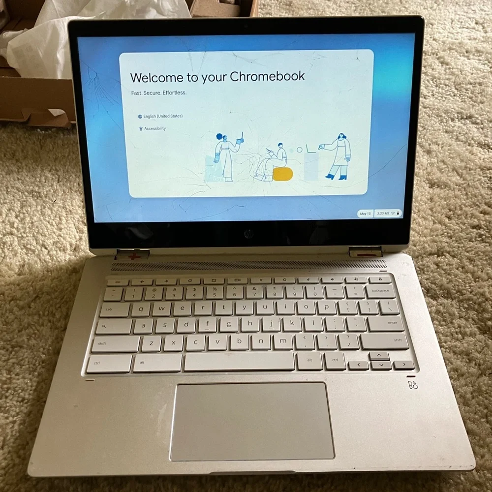 HP Silver Chromebook x360 Convertible Laptop with 360-Degree Hinge